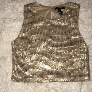 Gold toned Sequin Crop